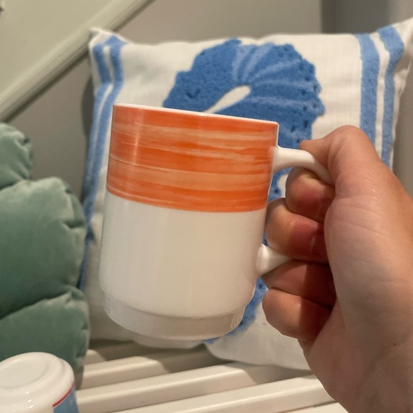 VTG Set Of 2 Arcoroc Brush Orange & Tia Maria Arocpal France Coffee Tea Mugs RH - Picture 7 of 16